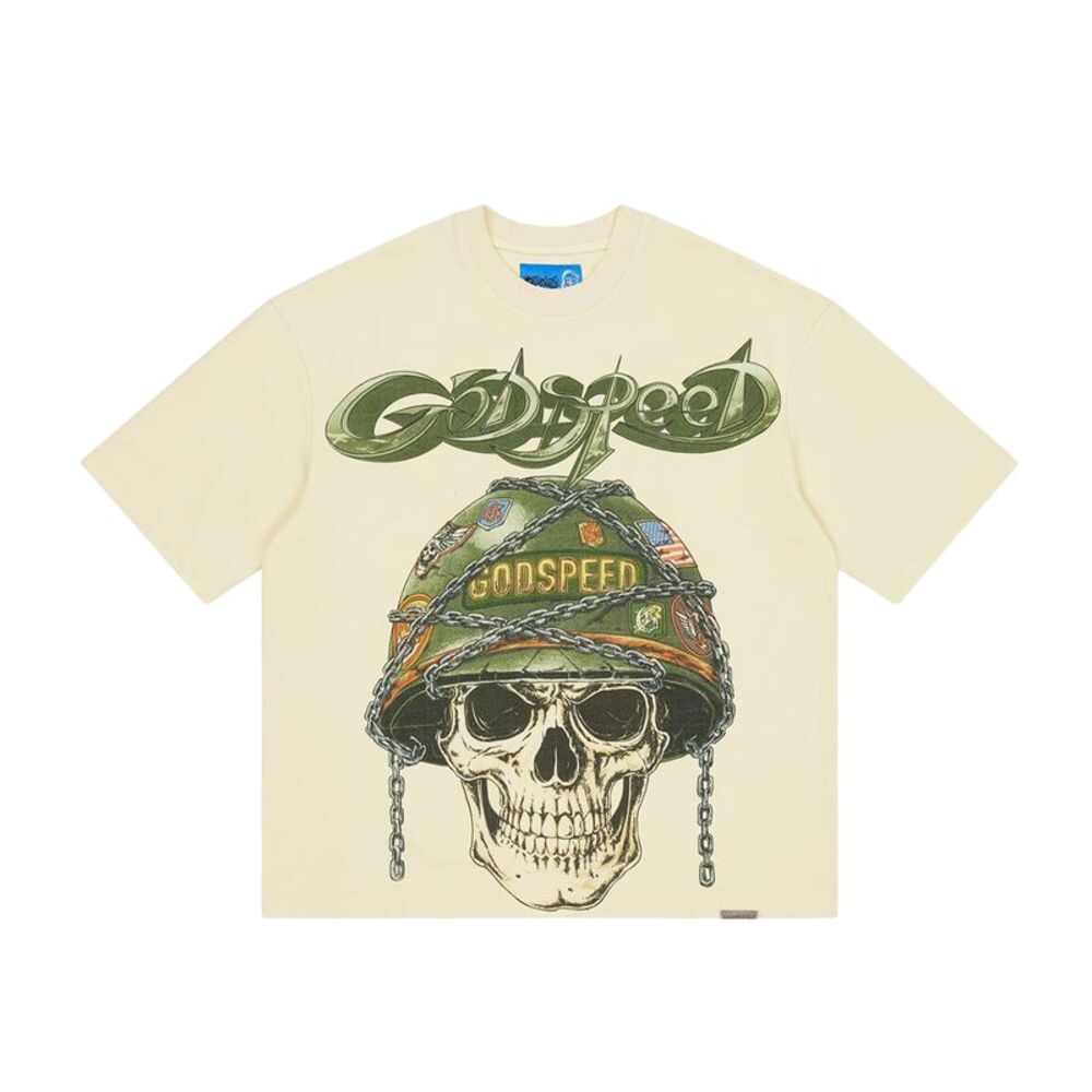 Godspeed NextGen Crew Neck T-Shirt Badges of Honor II Mens Beige BADGES OF HONOR